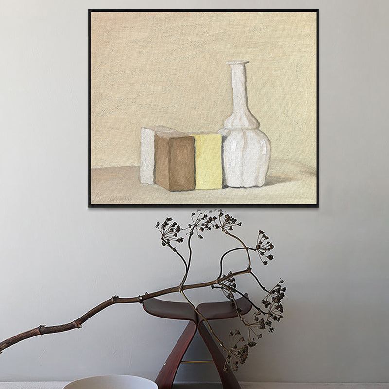 Impressionism Neat Pots Canvas Print Pastel Color Textured Painting for Playroom - view 2