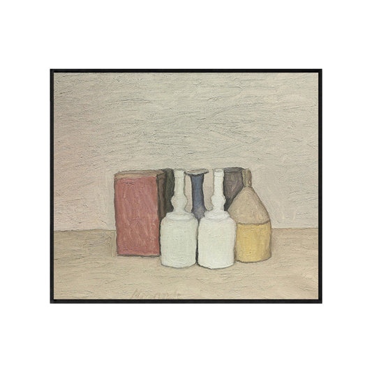 Impressionism Neat Pots Canvas Print Pastel Color Textured Painting for Playroom