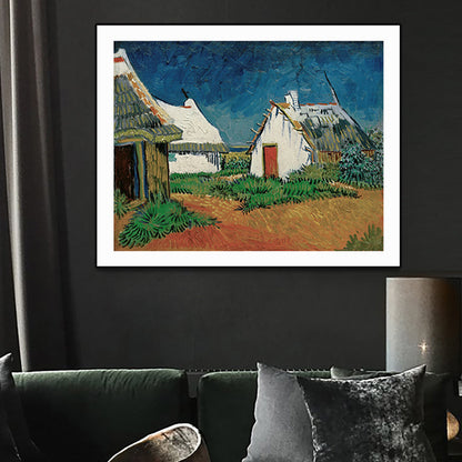 Textured Countryside Wall Art Decor Canvas Impressionism Painting for Living Room Dark Blue Clearhalo 'Arts' 'Canvas Art' 1765345