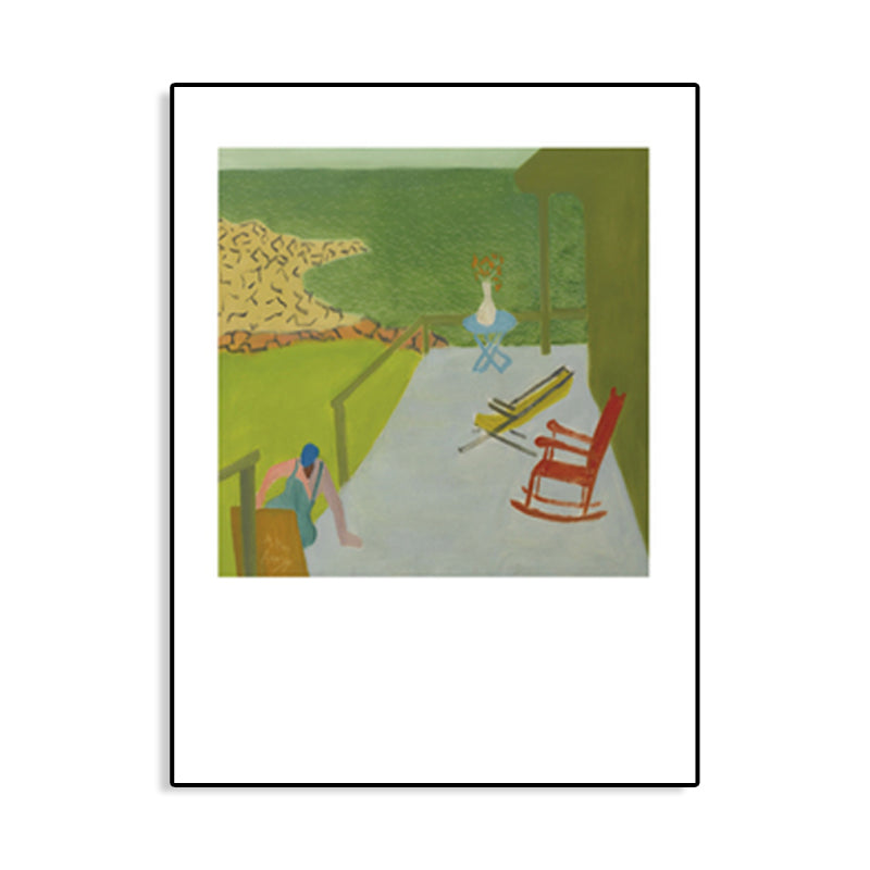 Human Activities Scene Art Print Abstract Expressionism Canvas Textured Painting in Soft Color