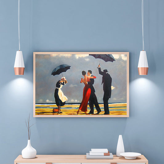 Impressionism Dancing Figure Canvas Art Oil Painting Gray Wall Decor, Multiple Sizes