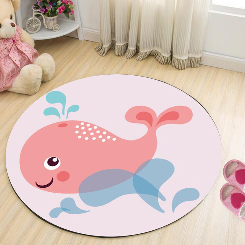 Unique Multicolor Kids Rug Polyester Animal Pattern Rug Washable Pet Friendly Non-Slip Carpet for Nursery Pink Clearhalo 'Area Rug' 'Rug' 1766338