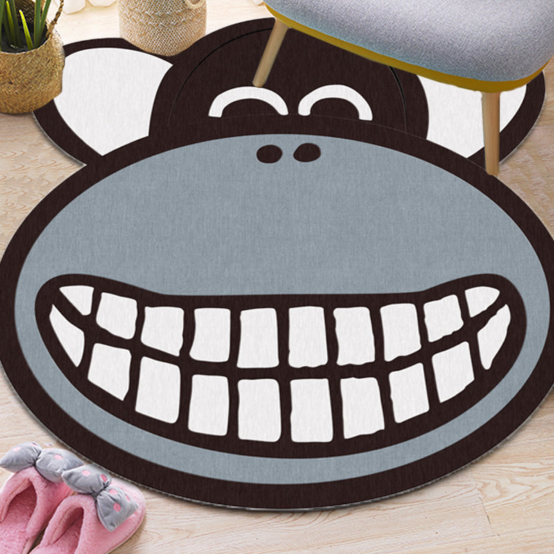 Grey Chimpanzee Pattern Rug Polyester Kids Rug Washable Anti-Slip Pet Friendly Area Rug for Children's Room - view 3