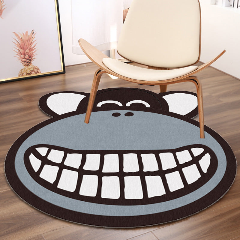 Grey Chimpanzee Pattern Rug Polyester Kids Rug Washable Anti-Slip Pet Friendly Area Rug for Children's Room - view 2