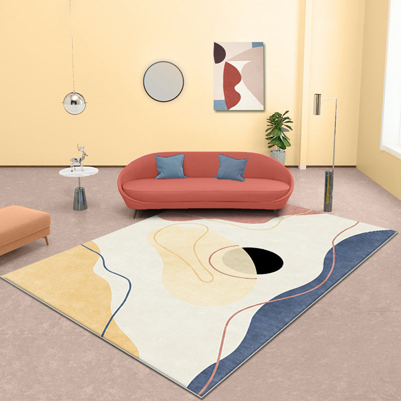 Multicolor Abstract Rug Polyester Modern Rug Washable Anti-Slip Pet Friendly Area Rug for Living Room - Beige - Clearhalo - 'Area Rug' - 'Rug' - 1766778