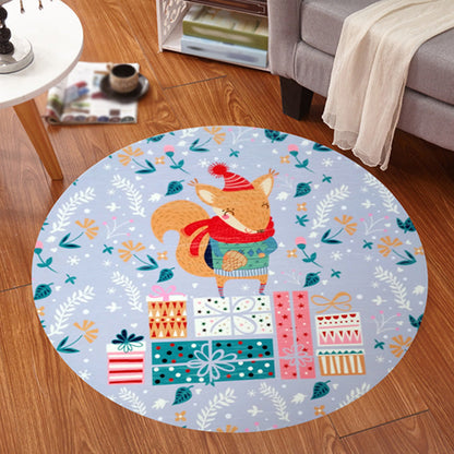 Multicolor Animal Pattern Rug Polyester Kids Rug Washable Anti-Slip Pet Friendly Area Rug for Children's Room - Light Blue - Clearhalo - 'Area Rug' - 'Rug' - 1766825