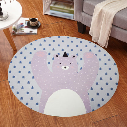 Multicolor Animal Pattern Rug Polyester Kids Rug Washable Anti-Slip Pet Friendly Area Rug for Children's Room - Light Purple - Clearhalo - 'Area Rug' - 'Rug' - 1766830