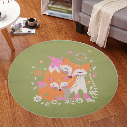 Multicolor Animal Pattern Rug Polyester Kids Rug Washable Anti-Slip Pet Friendly Area Rug for Children's Room - Green - Clearhalo - 'Area Rug' - 'Rug' - 1766833