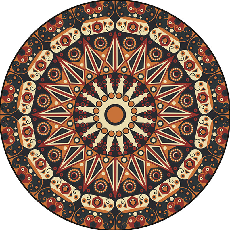 Moroccan Circle Pattern Rug with Flower Multicolor Polyester Rug Washable Pet Friendly Non-Slip Area Rug for Living Room Clearhalo 'Area Rug' 'Moroccan' 'Rugs' Rug' 1767633