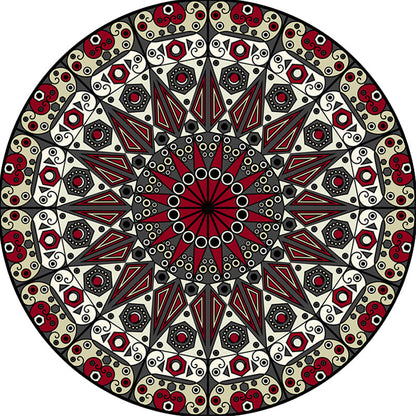 Moroccan Circle Pattern Rug with Flower Multicolor Polyester Rug Washable Pet Friendly Non-Slip Area Rug for Living Room Clearhalo 'Area Rug' 'Moroccan' 'Rugs' Rug' 1767635