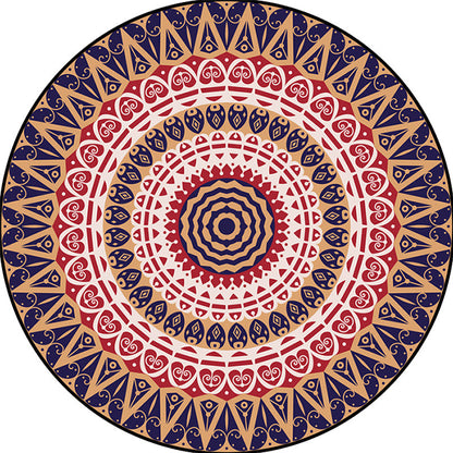 Moroccan Circle Pattern Rug with Flower Multicolor Polyester Rug Washable Pet Friendly Non-Slip Area Rug for Living Room Clearhalo 'Area Rug' 'Moroccan' 'Rugs' Rug' 1767639