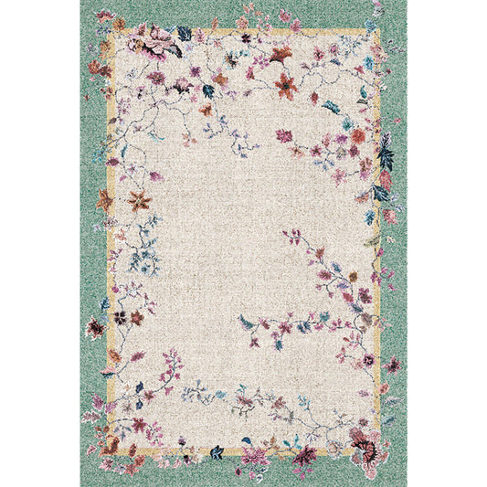 Multicolor Oriental Rug Polyester Flower Pattern Rug Pet Friendly Washable Anti-Slip Backing Carpet for Decoration - Clearhalo - 'Area Rug' - 'Rug' - 1767777