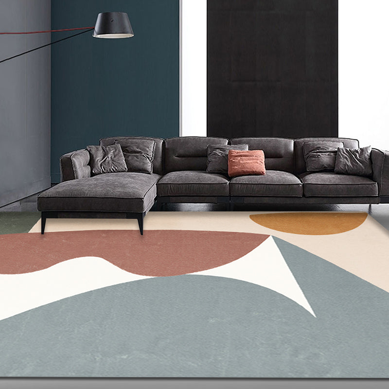 Unique Abstract Rug Contemporary Rug Polyester Washable Non-Slip Pet  Friendly Area Carpet for Living Room - Clearhalo