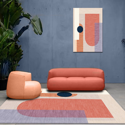 Modernist Colorblock Rug Blue and Orange Polyester Rug Non-Slip Backing Washable Pet Friendly Carpet for Home - Clearhalo - 'Area Rug' - 'Rug' - 1779753