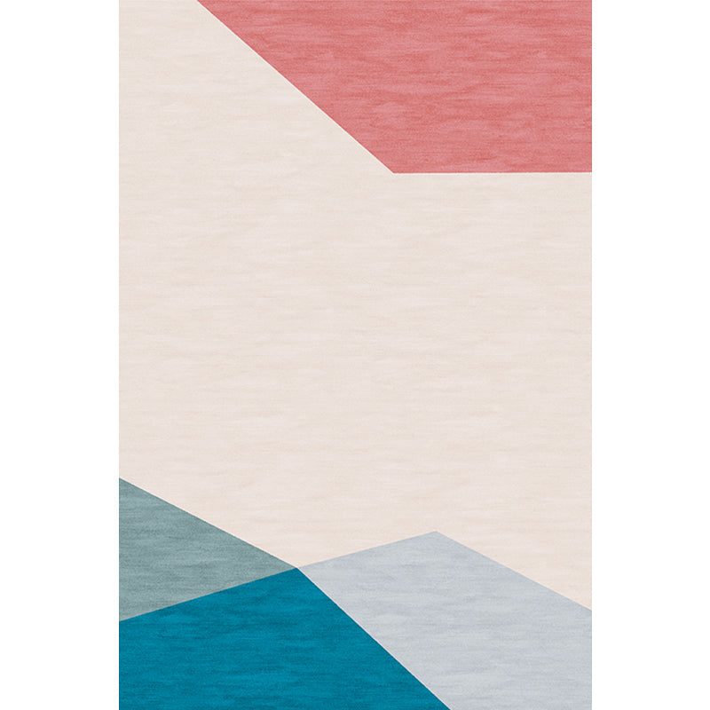 Modernist Colorblock Rug Blue and Orange Polyester Rug Non-Slip Backing Washable Pet Friendly Carpet for Home - Clearhalo - 'Area Rug' - 'Rug' - 1779762