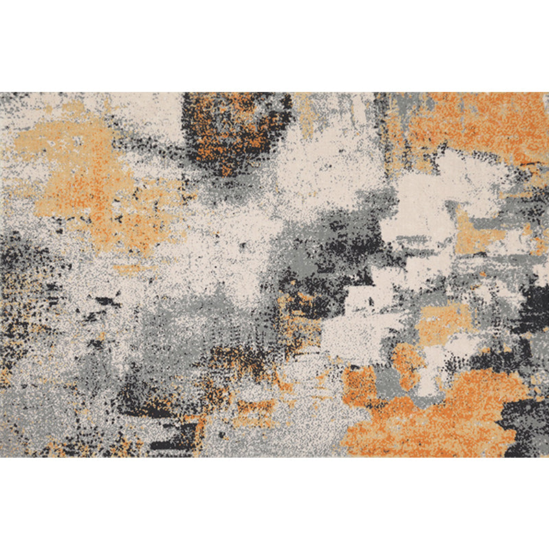 Creative Orange Industrial Rug Polyester Abstract Rug Washable Pet Friendly Non-Slip Carpet for Living Room