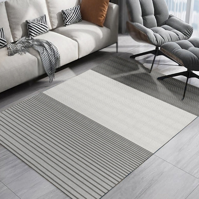 Modernist Striped Pattern Rug Light Grey and Pink Polyester Rug Non-Slip Backing Washable Pet Friendly Carpet for Home - Clearhalo - 'Area Rug' - 'Modern' - 'Rugs' - Rug' - 1779789