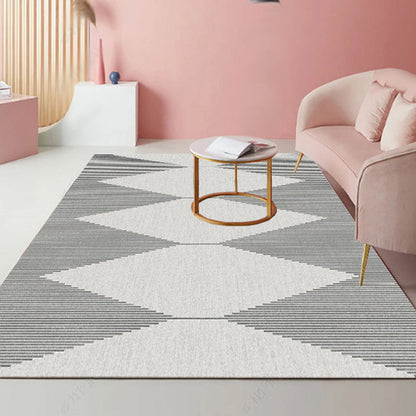 Modernist Striped Pattern Rug Light Grey and Pink Polyester Rug Non-Slip Backing Washable Pet Friendly Carpet for Home - Grey - Clearhalo - 'Area Rug' - 'Modern' - 'Rugs' - Rug' - 1779790