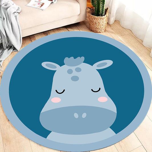 Kids Animal Pattern Rug Multicolor Polyester Rug Non-Slip Backing Washable Pet Friendly Carpet for Bedroom - Clearhalo - 'Area Rug' - 'Rug' - 1780283