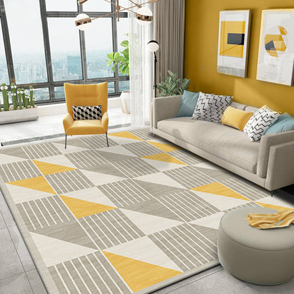 Simple Modernism Rug Yellow Geometric and Striped Pattern Rug Pet Friendly Anti-Slip Washable Area Rug for Decoration Yellow Clearhalo 'Area Rug' 'Rug' 1780304