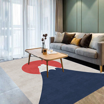 Navy Multicolor Mountain Pattern Rug Polyester Oriental Rug Washable Anti-Slip Pet Friendly Area Rug for Living Room - Red - Clearhalo - 'Area Rug' - 'Rug' - 1780375