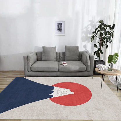 Navy Multicolor Mountain Pattern Rug Polyester Oriental Rug Washable Anti-Slip Pet Friendly Area Rug for Living Room - Clearhalo - 'Area Rug' - 'Rug' - 1780376