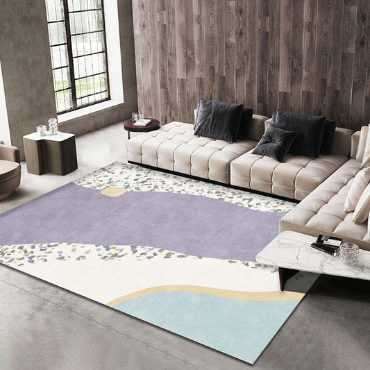 Purple Colorblock Rug Polyester Modern Rug Washable Anti-Slip Pet Friendly Area Rug for Living Room - Clearhalo - 'Area Rug' - 'Rug' - 1780389