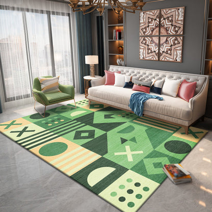 Multicolor Geometric Pattern Rug Polyester Simple Rug Washable Anti-Slip Pet Friendly Area Rug for Living Room - Fruit Green - Clearhalo - 'Area Rug' - 'Rug' - 1780513