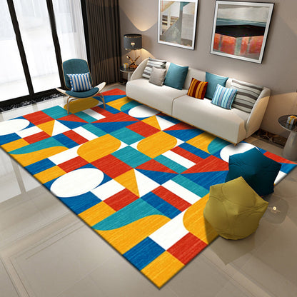 Multicolor Geometric Pattern Rug Polyester Simple Rug Washable Anti-Slip Pet Friendly Area Rug for Living Room - Dark Yellow - Clearhalo - 'Area Rug' - 'Rug' - 1780516