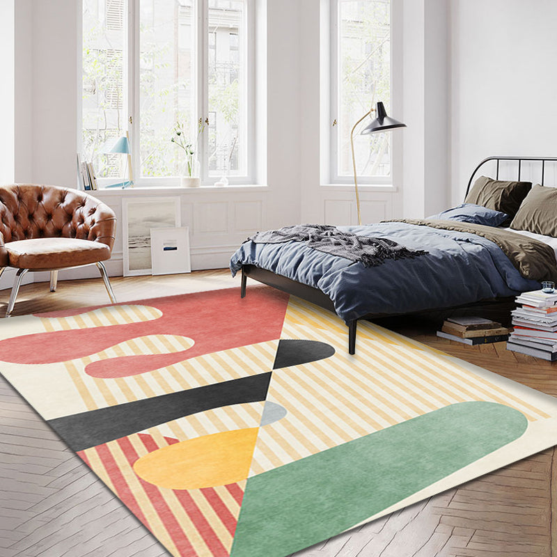 Multicolor Colorblock Striped Pattern Rug Polyester Modern Rug Washable Anti-Slip Pet Friendly Area Rug for Living Room - Yellow - Clearhalo - 'Area Rug' - 'Rug' - 1780751