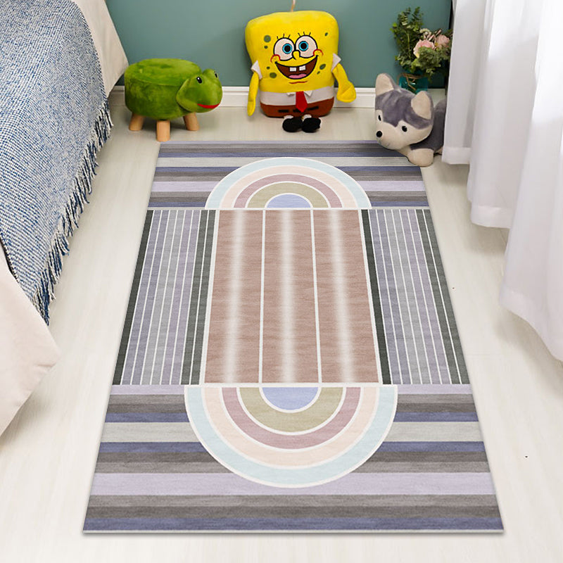 Casual Modernism Rug Brown Striped Pattern Rug Pet Friendly Anti-Slip Washable Area Rug for Decoration - Brown - Clearhalo - 'Area Rug' - 'Rug' - 1780982