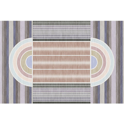 Casual Modernism Rug Brown Striped Pattern Rug Pet Friendly Anti-Slip Washable Area Rug for Decoration - Clearhalo - 'Area Rug' - 'Rug' - 1780984