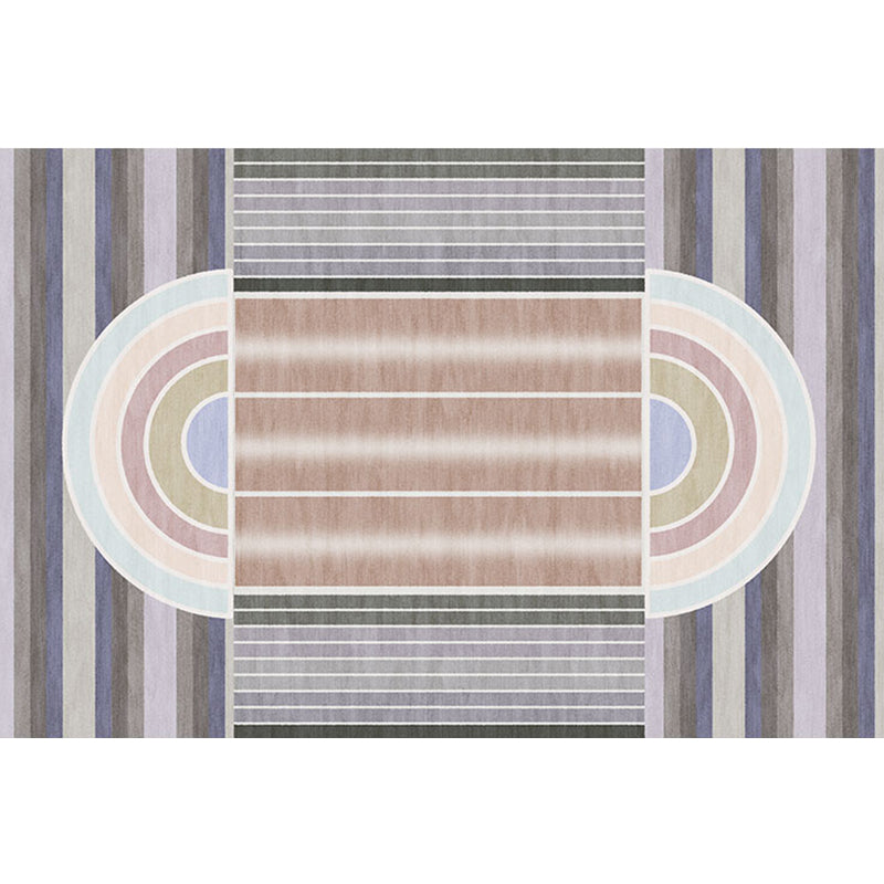 Casual Modernism Rug Brown Striped Pattern Rug Pet Friendly Anti-Slip Washable Area Rug for Decoration - Clearhalo - 'Area Rug' - 'Rug' - 1780984