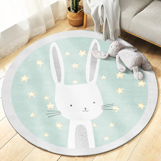 Cute Kids Rug Multicolor Animal Pattern Rug Pet Friendly Anti-Slip Machine Washable Area Rug for Decoration