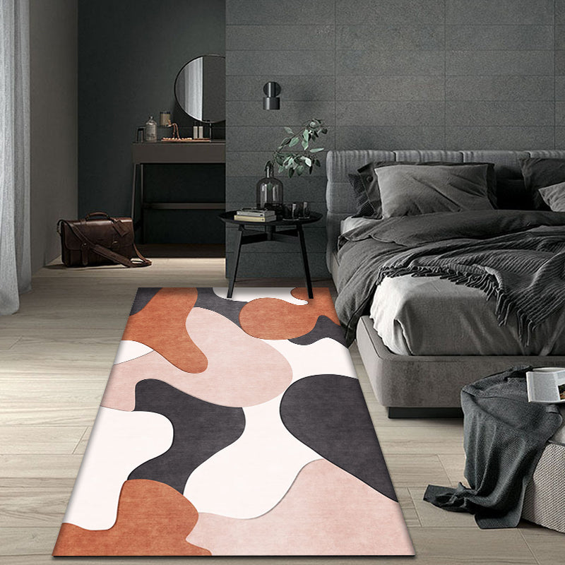 Modern Colorblock Rug Multicolor Polyester Rug Non-Slip Backing Washable Pet Friendly Carpet for Home - Orange - Clearhalo - 'Area Rug' - 'Rug' - 1781028