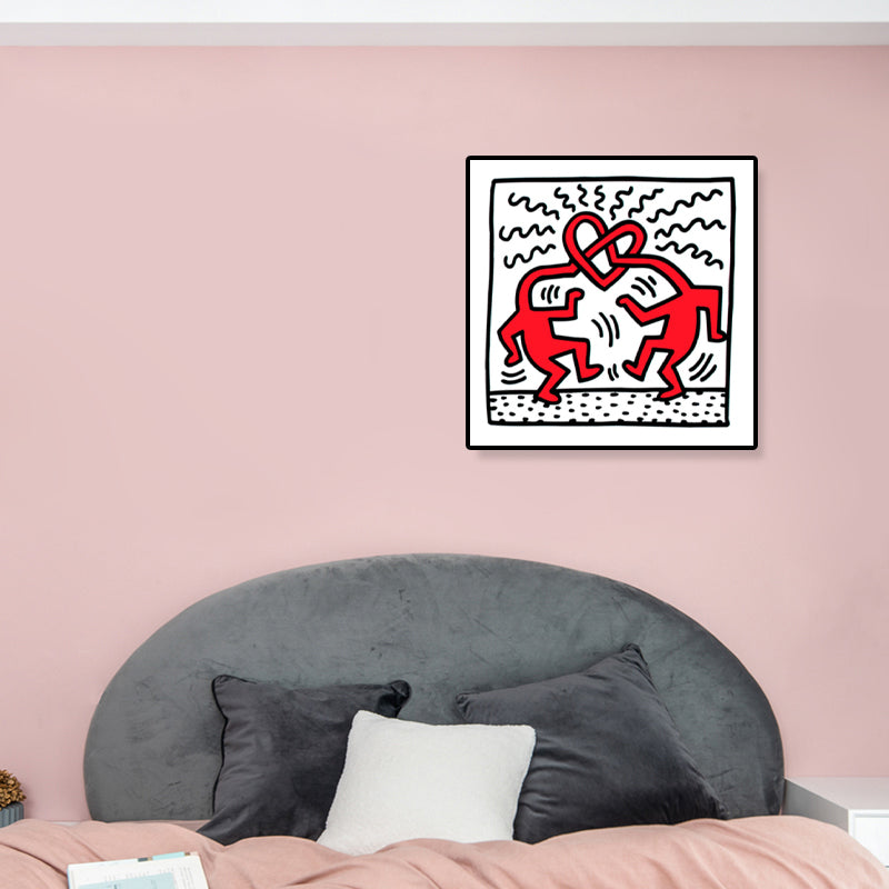 Comic Figure Drawing Wall Art Modern Funny Graffiti Canvas Print in Bright Color - view 2
