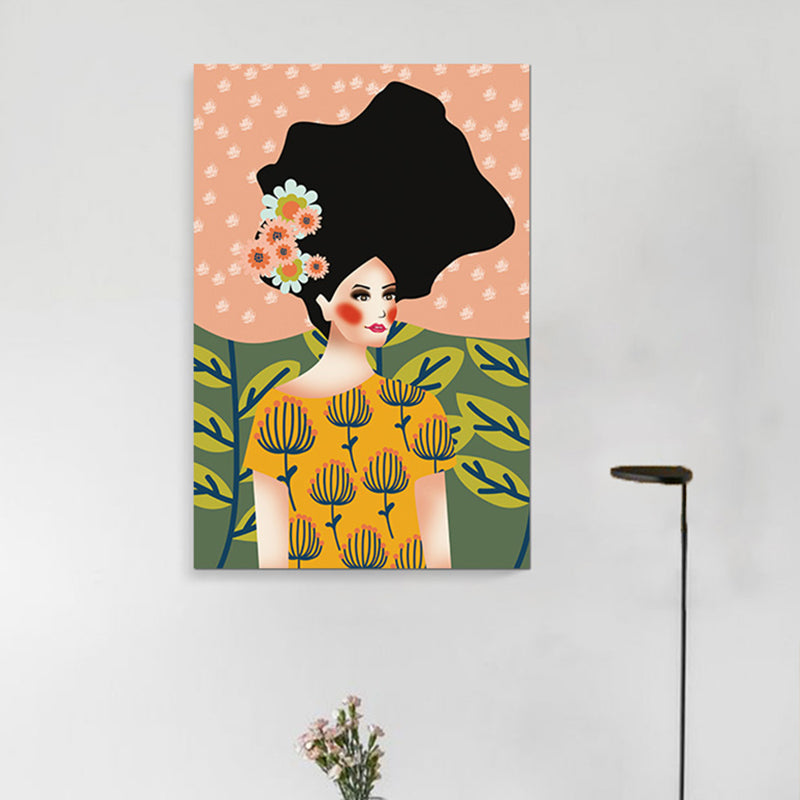 Fashion Canvas Art Bedroom Drawing Print Gypsy Girl Wall Decor, Textured Surface - view 15