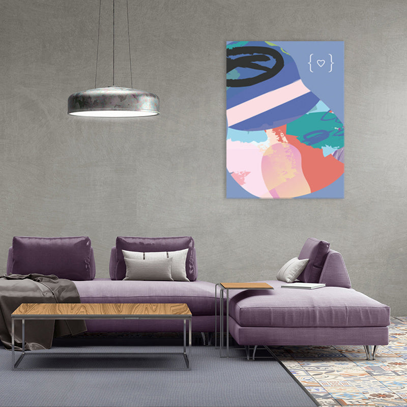 Novel Pattern Wall Dcor Living Room Abstract Canvas Print in Purple for Decoration - view 4