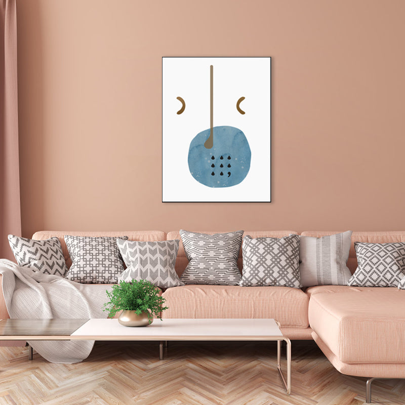 Oddness Pattern Painting Boys Bedroom Illustration Abstract Wall Art Print in Blue - view 2