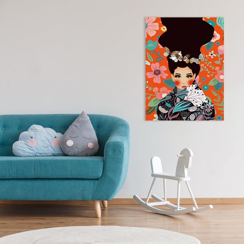 Illustration Undercover Maid Canvas Print Living Room Fashion Wall Art in Pastel Color - view 3