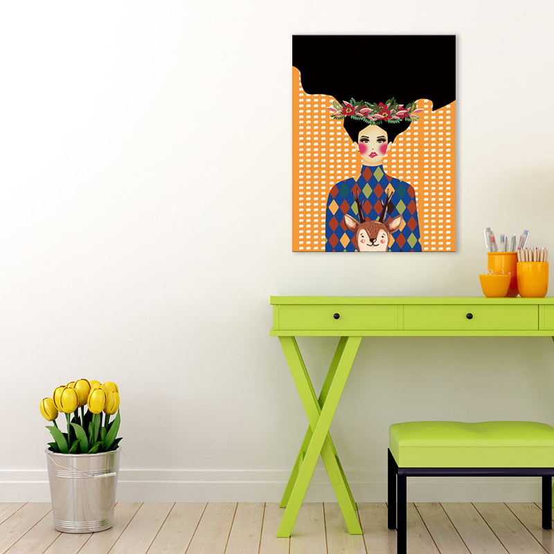 Illustration Undercover Maid Canvas Print Living Room Fashion Wall Art in Pastel Color - view 15