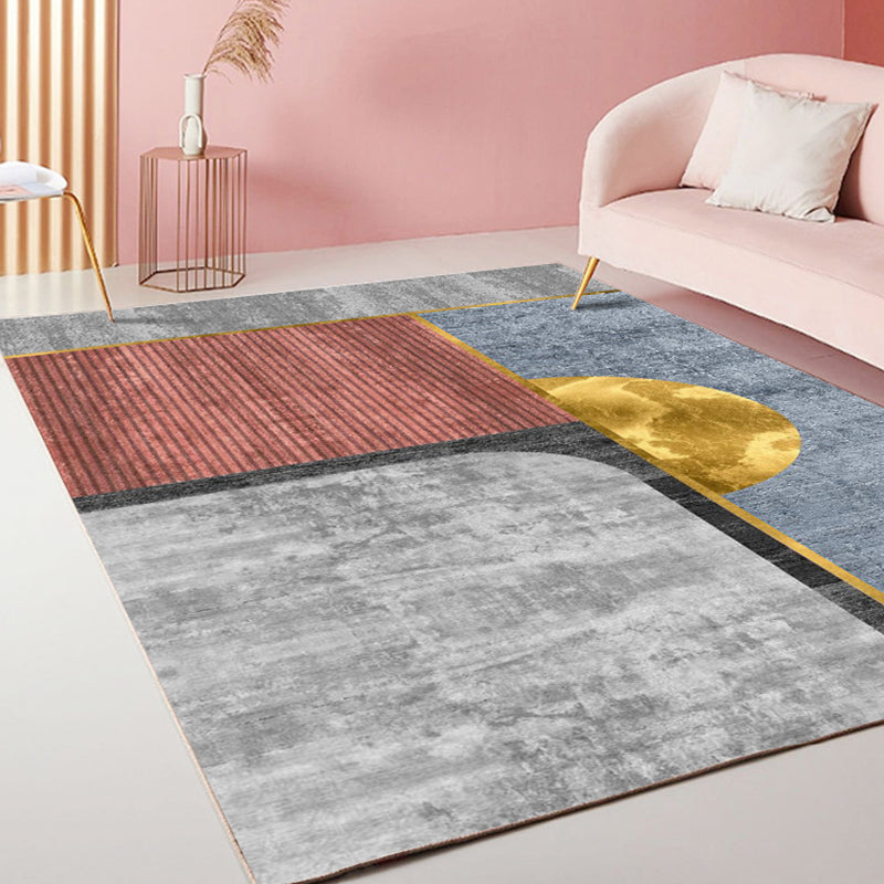 Casual Stripe Pattern Rug Multicolor Modernist Rug Polyester Pet Friendly Washable Non-Slip Area Rug for Living Room - Gold - Clearhalo - 'Area Rug' - 'Rug' - 1792326