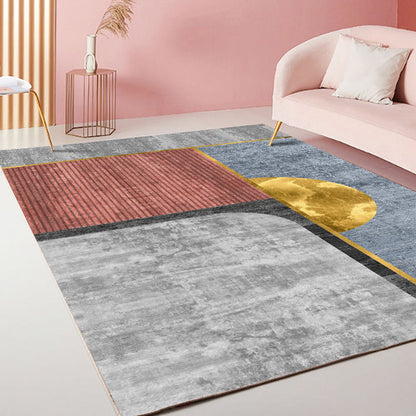 Casual Stripe Pattern Rug Multicolor Modernist Rug Polyester Pet Friendly Washable Non-Slip Area Rug for Living Room - Gold - Clearhalo - 'Area Rug' - 'Rug' - 1792326