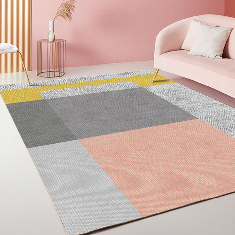 Casual Stripe Pattern Rug Multicolor Modernist Rug Polyester Pet Friendly Washable Non-Slip Area Rug for Living Room - Grey - Clearhalo - 'Area Rug' - 'Rug' - 1792328