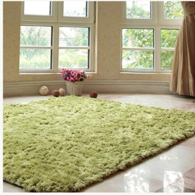 Feblilac Rectangular Solid Green Tufted Bath Mat - view 2
