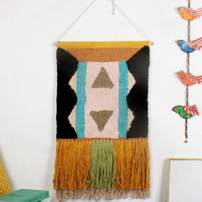 Feblilac Indian Style Tassel Tufted Tapestry