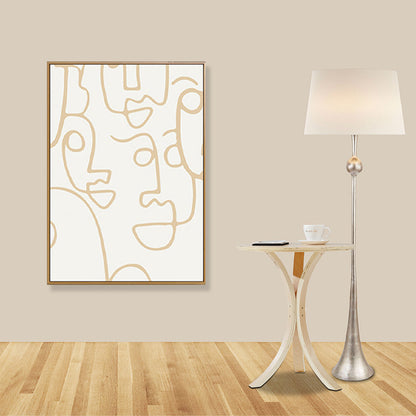 Irregular Line Pattern Wall Art Decor Living Room Abstract Canvas Print in Pastel Color