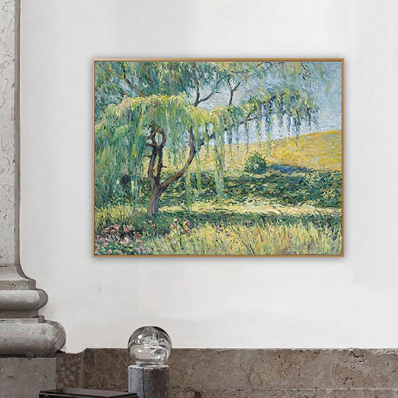 Impressionism Outdoor Scene Canvas Soft Color Textured Wall Art Print for Living Room