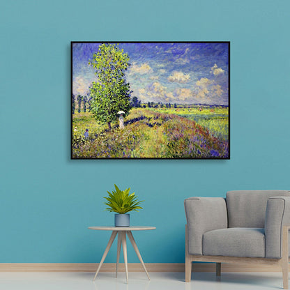 Impressionism Outdoor Scene Canvas Soft Color Textured Wall Art Print for Living Room