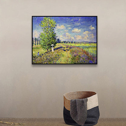 Impressionism Outdoor Scene Canvas Soft Color Textured Wall Art Print for Living Room